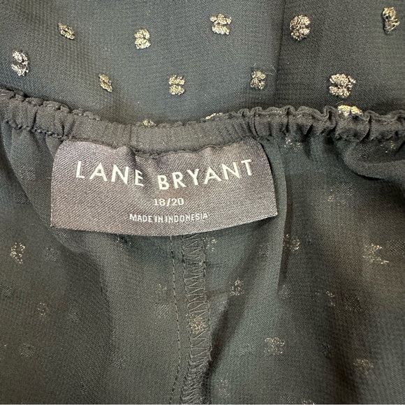 Lane Bryant Black Sheer Polka Dot Blouse - Picture 6 of 9